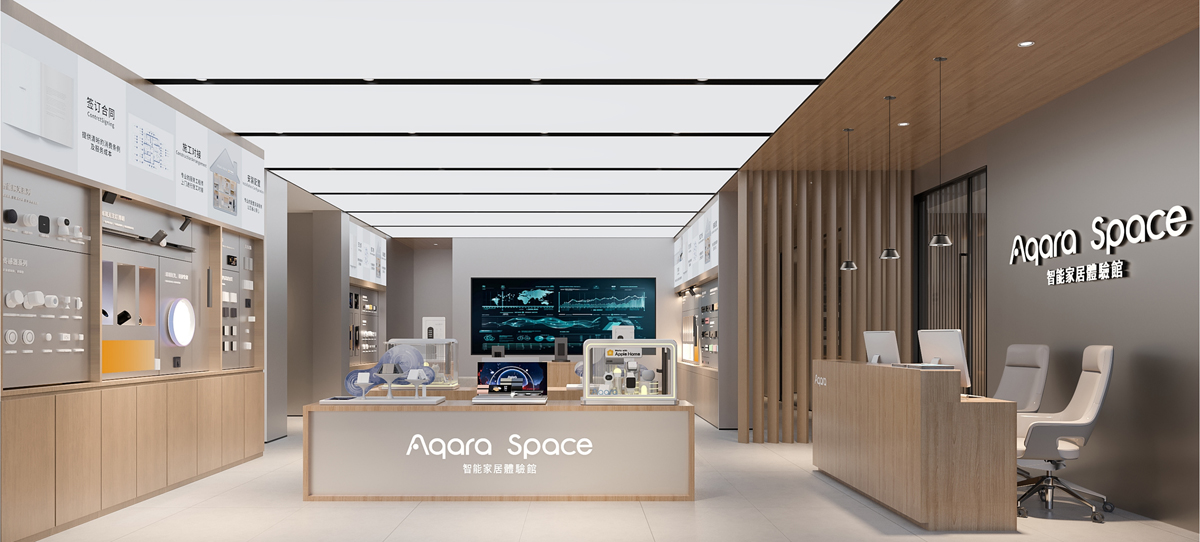 A futuristic living room featuring a sculptural Guocio pendant lamp and advanced home lighting design.