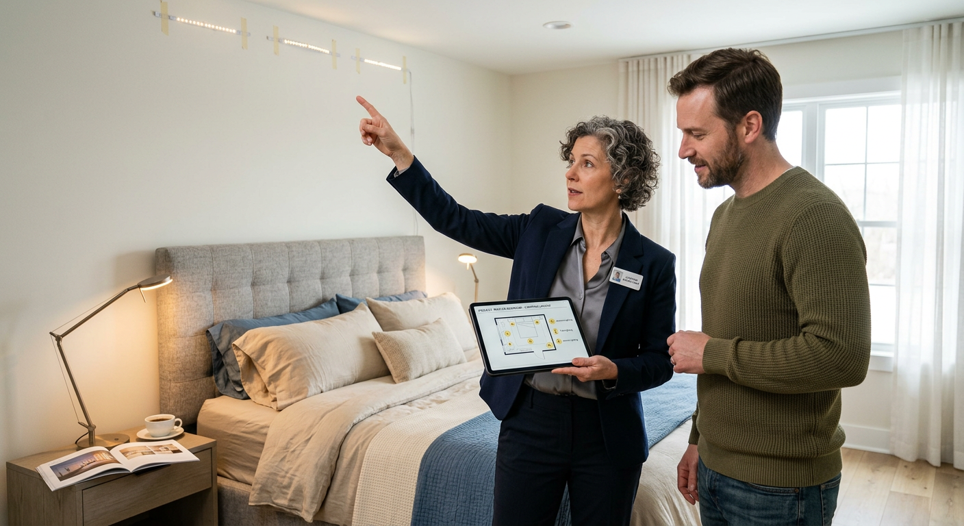 Guocio lighting consultant providing commercial lighting solutions and bedroom lighting design.