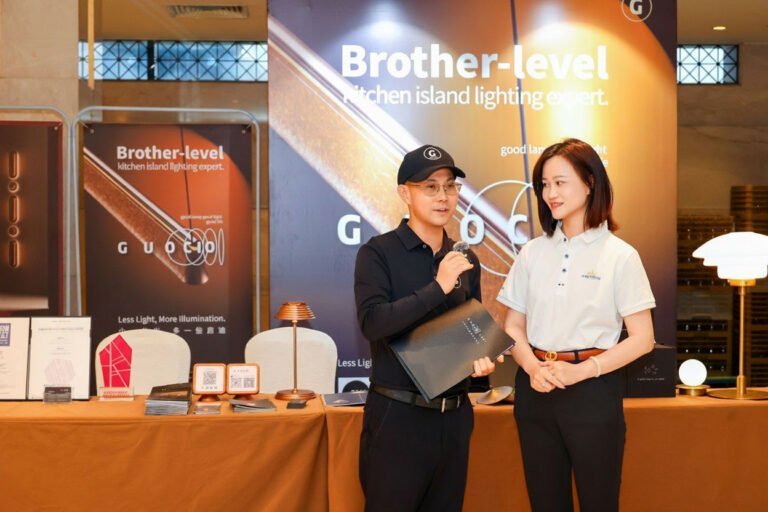 Guocio lighting consultant team at the China-India Business Matchmaking Conference in Foshan showcasing Commercial