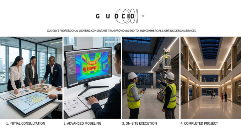 Guocio's professional lighting consultant team providing end-to-end commercial lighting design services.
