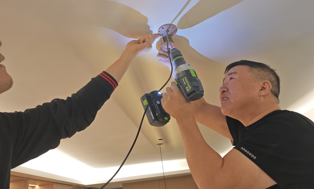 Professional installation supervision ensuring Office lighting Solutions meet precise design specifications.