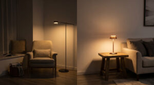 Fixing poor room lighting easily by adding a Guocio floor lamp and table lamp